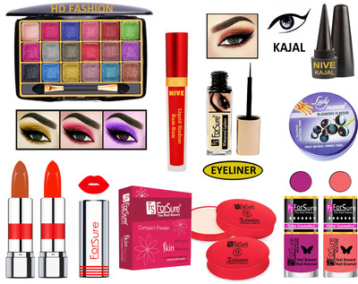 ForSure New Makeup Kit of 10 Items KB60A88(Pack of 10)