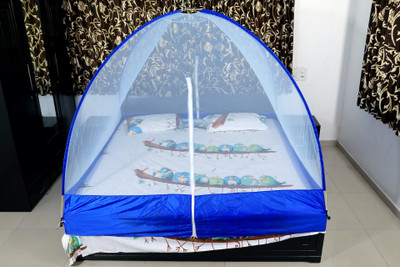 RIDDHI Polyester Adults Washable KHAKI5X6_BLUE Mosquito Net(Blue, Tent)