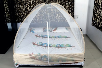 RIDDHI Polyester Adults Washable KHAKI5X6_CREAM Mosquito Net(Cream, Tent)