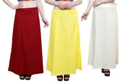 MyTrendzs PT_Red_Yellow_White_Packof3 Pure Cotton Petticoat(Free)