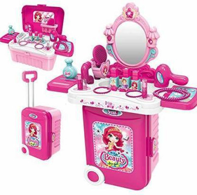 Shree Gopal Enterprise Dressing Play Set 3 in 1 Girls Makeup Toy Hair Dryer Jewelry Accessories for kids girls