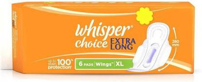 Whisper Choice XL Wings Sanitary Pad (Pack of 6) Sanitary Pad(Pack of 6)