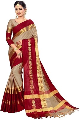 Vichitraa Printed Daily Wear Brasso Saree(Maroon)