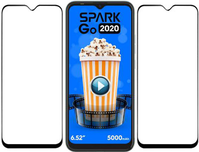 KARTRAY Edge To Edge Tempered Glass for Tecno Spark Go 2020(Pack of 2)
