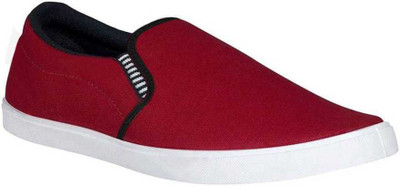 A-CLASS Slip On Sneakers For Men(Maroon , 8)