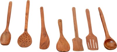 RS ART cook spoon Wooden Serving Spoon Set(Pack of 7)