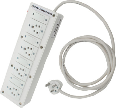 kunal Extension Board with long wire 2 Meter 4 Socket 4 Switch 6 Amp 4  Socket Extension Boards(White, 2 m)