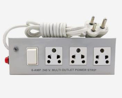 OAX Extension Board 3+1 Metal Body Multi Plug Points Universal Sockets With Single Switch Strip, LED Indicator (White) 6 A Three Pin Socket I Extension Board 3 Socket Extension Boards (Grey) 3  Socket Extension Boards(Grey, 5 m)