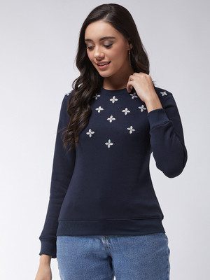 Modeve 3/4th Sleeve Embellished Women Sweatshirt