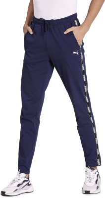 PUMA Tape Jersey Pants Solid Men Blue Track Pants