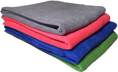 Oxygen Microfiber, Fabric, Polyester Vehicle Washing  Cloth(Pack Of 4, 320 GSM)