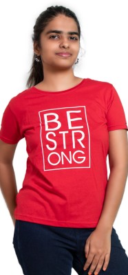 WON NOW Printed Women Round Neck Red T-Shirt