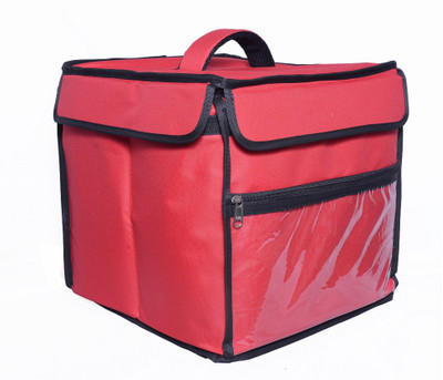 Quaffor 16*16*16 Inch food/pizza/cake/zomato/swiggy/ice-cream/cold-drinks/beverages/snacks thermal insulated delivery backpack 58 LTR (Red) Waterproof Backpack(Red, 58 L)