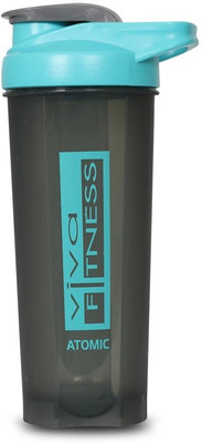 viva fitness 650 ml Plastic Shaker(Pack of 1, Black, Blue)