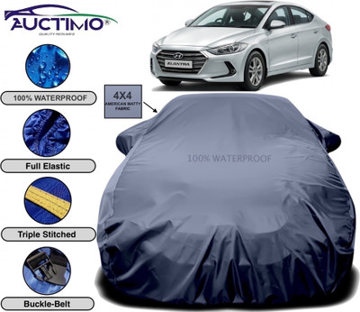 AUCTIMO Car Cover For Hyundai Elantra (With Mirror Pockets)(Grey)