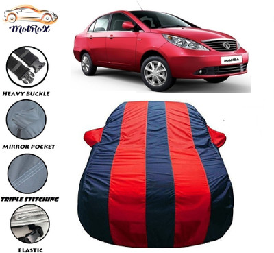 MoTRoX Car Cover For Tata Manza (With Mirror Pockets)(Red, Blue)