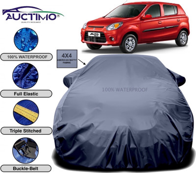 AUCTIMO Car Cover For Maruti Suzuki Alto 800 (With Mirror Pockets)(Grey)