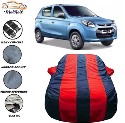 MoTRoX Car Cover For Maruti Suzuki Alto 800 (With Mirror Pockets)(Red, Blue)