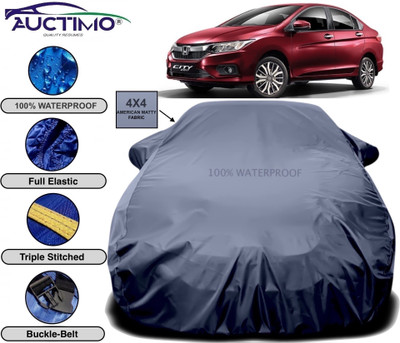 AUCTIMO Car Cover For Honda City i-Vtec (With Mirror Pockets)(Grey)