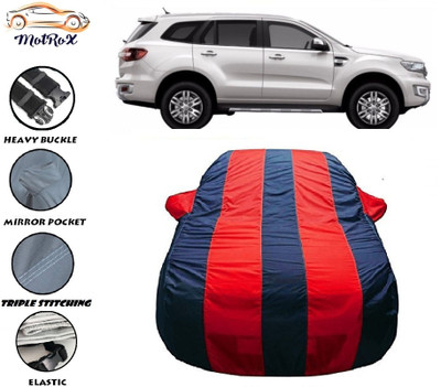 MoTRoX Car Cover For Ford Endeavour (With Mirror Pockets)(Red, Blue)