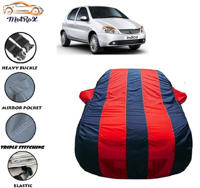 MoTRoX Car Cover For Tata Indica V2 (With Mirror Pockets)(Red, Blue)