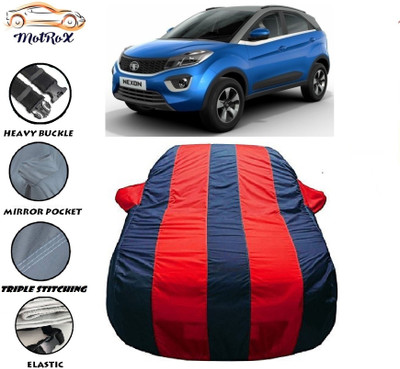 MoTRoX Car Cover For Tata Nexon (With Mirror Pockets)(Red, Blue)