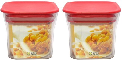 Kotak Sales Plastic Grocery Container  - 1100 ml, 600 ml(Pack of 2, Red)