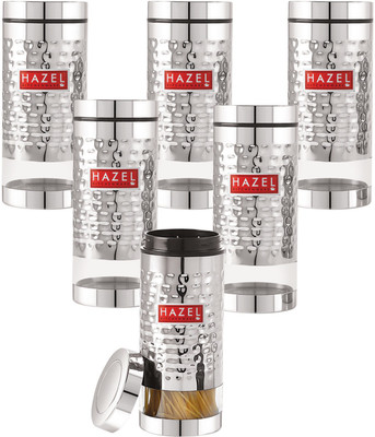 HAZEL Steel Grocery Container  - 1000 ml(Pack of 6, Silver)