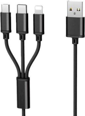 stylie modern Alternatives Reversible Micro USB 2 A 1.2 m 3 in 1 Nylon Braided Multiple Long and Fast Charging Cable Adapter Connector(Compatible with Type C Smartphones, micro Usb Cable, Black, One Cable) stylie modern Alternatives Reversible Micro USB 2 A 1.2 m 3 in 1 Nylon Braided Multiple Long and Fast Charging Cable Adapter Connector(Compatible with Type C Smartphones, micro Usb Cable, Black, One Cable)