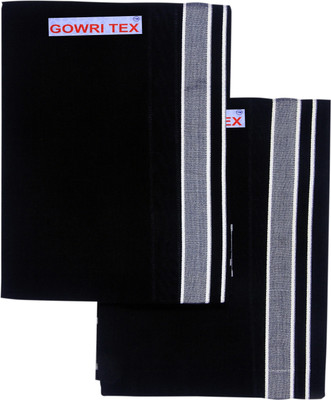GOWRI TEX Black Dhoti 2 Solid Men Dhoti