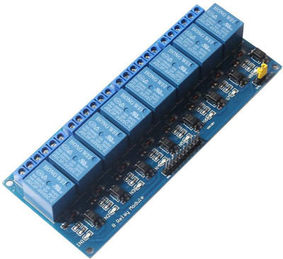Manushre Manas Enterprises 8 Channel DC 5V Relay Module with Optocoupler for Arduino UNO R3 MEGA 2560 1280 DSP ARM PIC AVR STM32 Raspberry Pi Micro Controller Board Electronic Hobby Kit