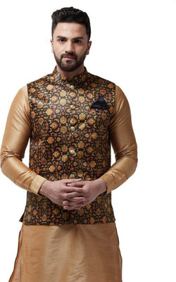 B BEN Sleeveless Self Design Men Jacket