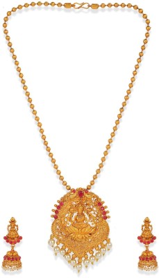 BHANA FASHION Alloy Gold-plated Maroon Jewellery Set(Pack of 1)