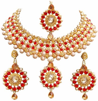 3SIX5 Alloy Gold-plated Red Jewellery Set(Pack of 1)