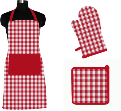 Flipkart SmartBuy Cotton Home Use Apron - Free Size(Red, White, Single Piece)