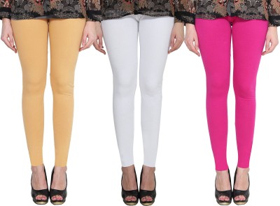 Clarita Ankle Length Ethnic Wear Legging(Gold, White, Pink, Solid)