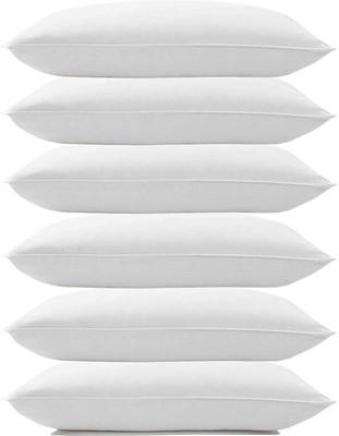 ComfoBuddy Microfibre Solid Sleeping Pillow Pack of 6(White)