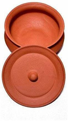 THE HIMALAYA CRAFT Handi 0.35 L with Lid(Earthenware, Induction Bottom)