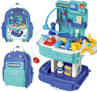 NJ FASHION House 31 Piece School Bag Packing Pretend Play Doctor Kit toy for kid(cure doctor)