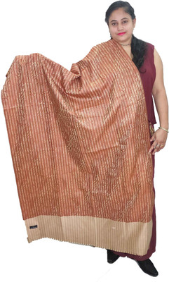 Vrinde Wool Self Design Women Shawl(Multicolor)
