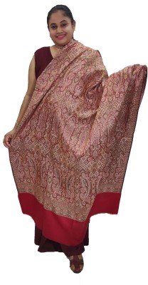 Vrinde Wool Printed Women Shawl(Maroon)