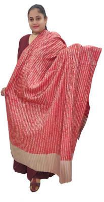 KAVIM Wool Striped Women Shawl(Multicolor)