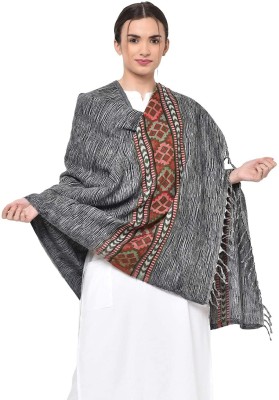 Kashmiri queen Acrylic Printed Women Shawl(Grey)