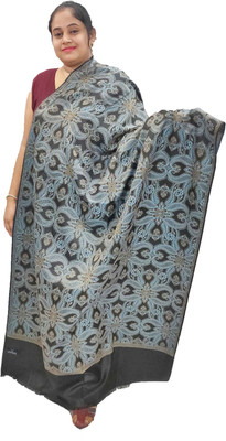 KAVIM Wool Woven Women Shawl(Black)