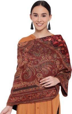 Kashmiri queen Wool Embroidered Women Shawl(Multicolor)