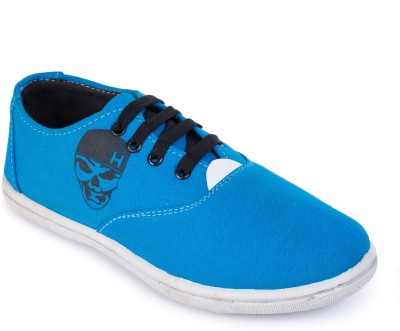 KANEGGYE Sneakers For Men(White, Blue , 7)