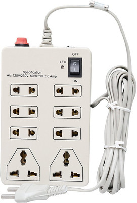 EssCart Mini Strip 8 Socket Extension Board 8  Socket Extension Boards(White, 3.6 m)