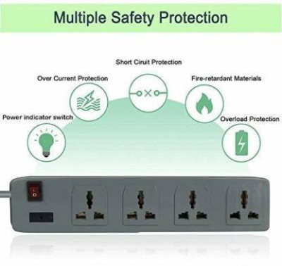 Skeisy Extension Board, 4+1Multi Plug Points Universal Sockets Strip, LED Indicator & Master Switch, 5 Meters Cord - 6 AMP, (GREY) 4  Socket Extension Boards(Grey, 5 m)