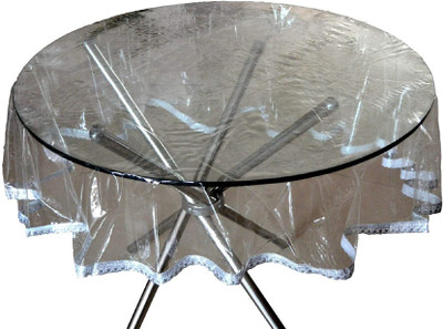MONKDECOR Solid 4 Seater Table Cover(Silver, PVC)