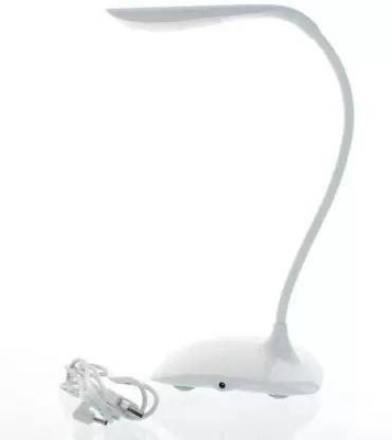 REXBURG Stand Flexible Desk Lamp Modern Touch Switch Led Rechargeable Night Light Study Lamp(20 cm, White)